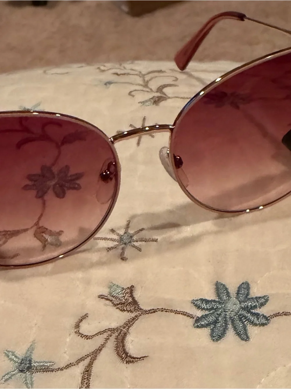 Longchamp Rose-Tinted Aviator Sunglasses